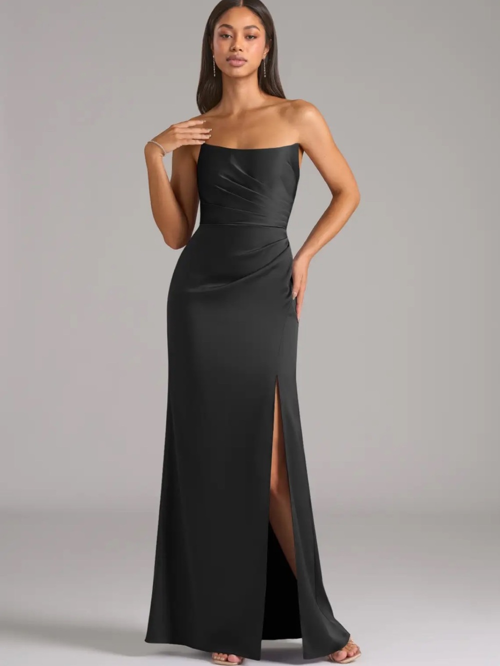 Strapless Black Evening Gown - Elegant Formal Dress